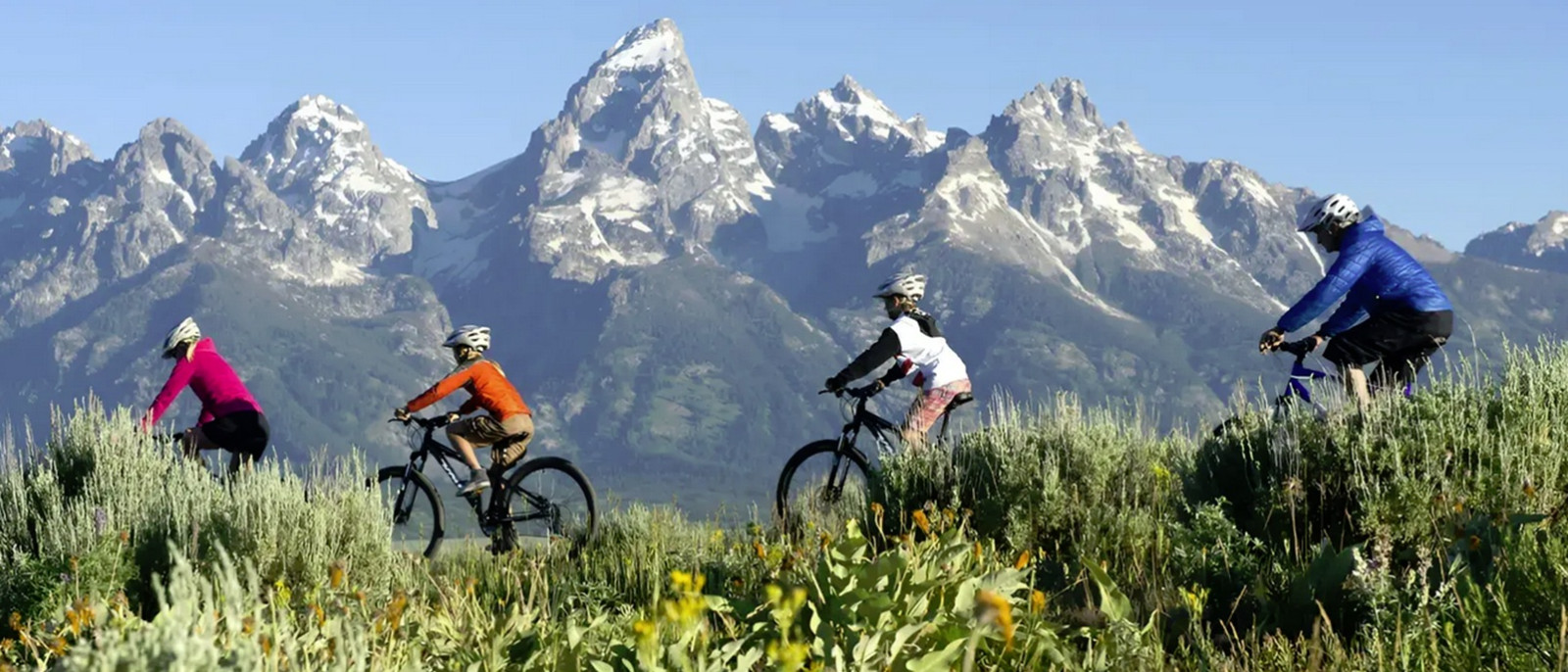 Enjoy fun full- and 1/2-day guided bike tours showing Teton highlights or multi-day packages including Yellowstone Park. Easy riding for all ages (full suspension bikes) including kids bikes and trailers. Bike Rentals for the bike path system and forest trails.