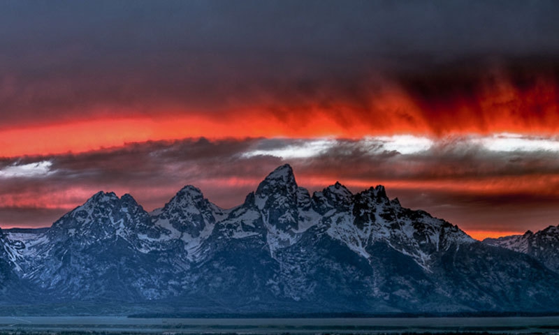 Grand Teton National Park Mountain Range Sunset